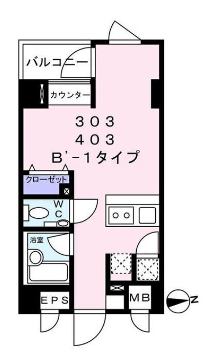 Navi新宿　603号室　間取り