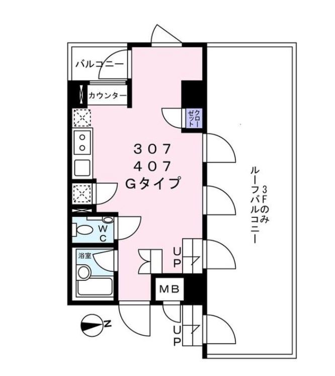 Navi新宿　607号室　間取り