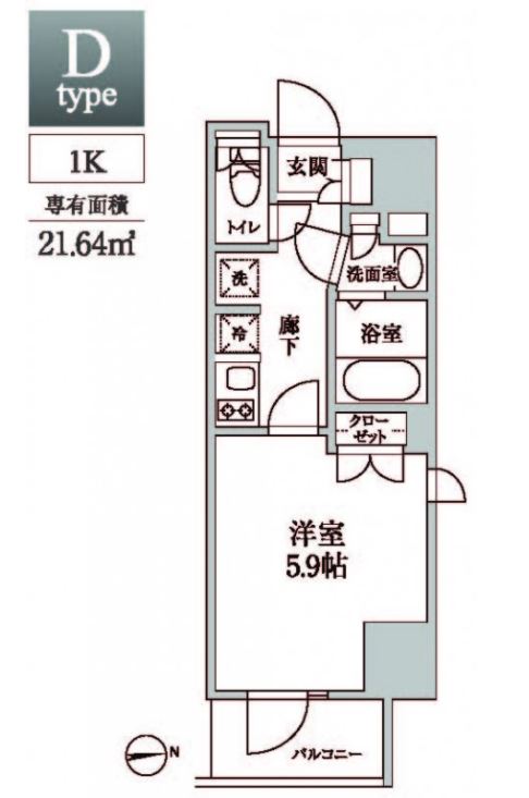 レジディア中延Ⅱ　901号室　間取り