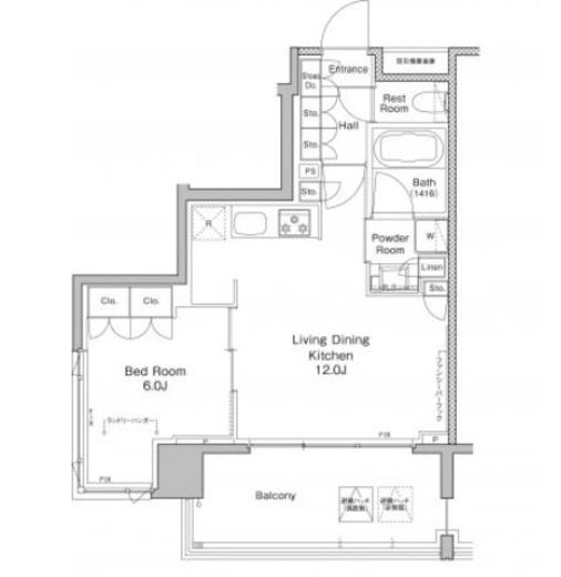 プラウドフラット東日本橋　801号室　間取り