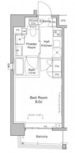 プラウドフラット東日本橋　803号室　間取り