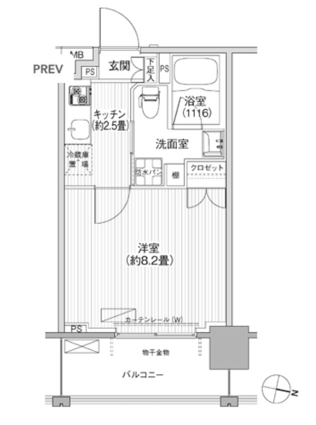 コスモグランス南品川　812号室　間取り