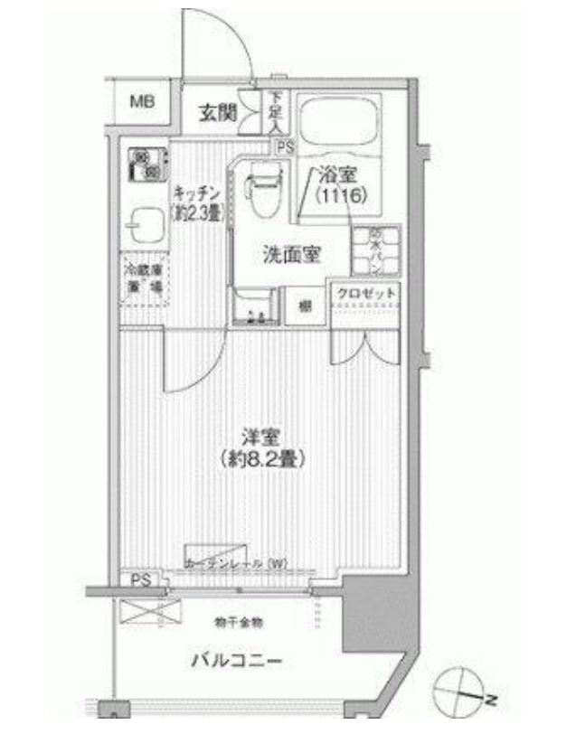 コスモグランス南品川　314号室　間取り