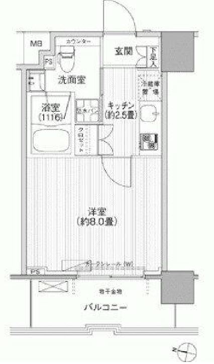 コスモグランス南品川　503号室　間取り