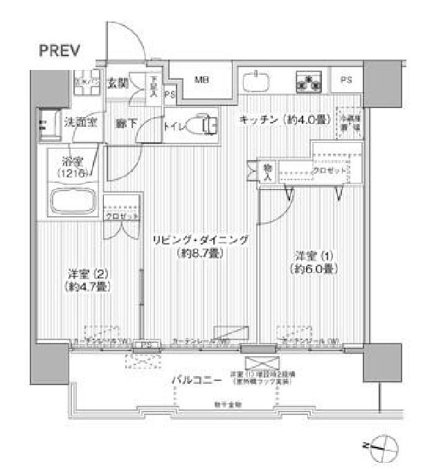 コスモグランス南品川　1302号室　間取り
