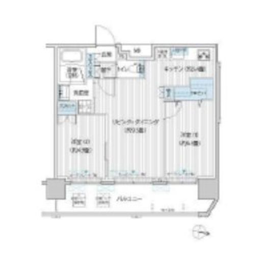 コスモグランス南品川　1406号室　間取り