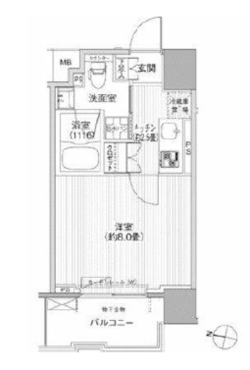 コスモグランス南品川　506号室　間取り