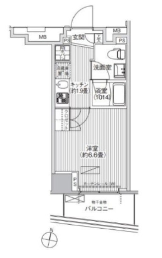 コスモグランス南品川　509号室　間取り
