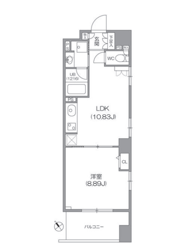 ルクレ新川レジデンス　207号室　間取り