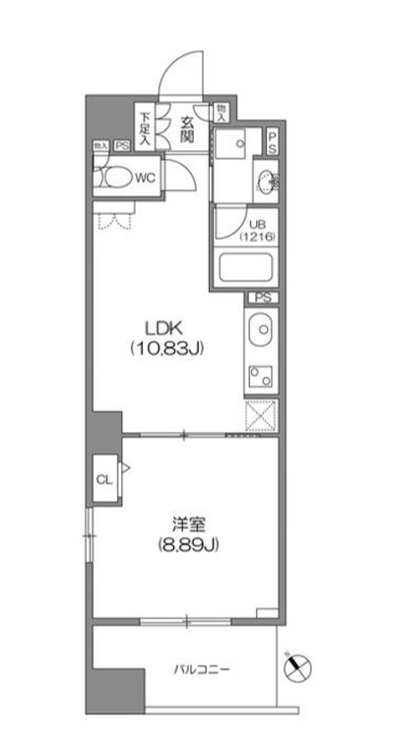 ルクレ新川レジデンス　306号室　間取り
