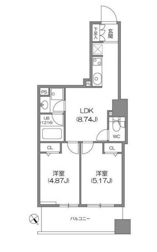 ルクレ新川レジデンス　1204号室　間取り