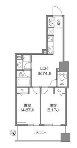 ルクレ新川レジデンス　1204号室　間取り
