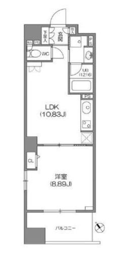 ルクレ新川レジデンス　906号室　間取り