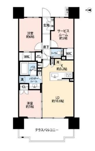 シティテラス品川イースト　1414号室　間取り
