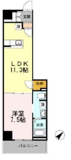 ヒルフラット大崎　411号室　間取り