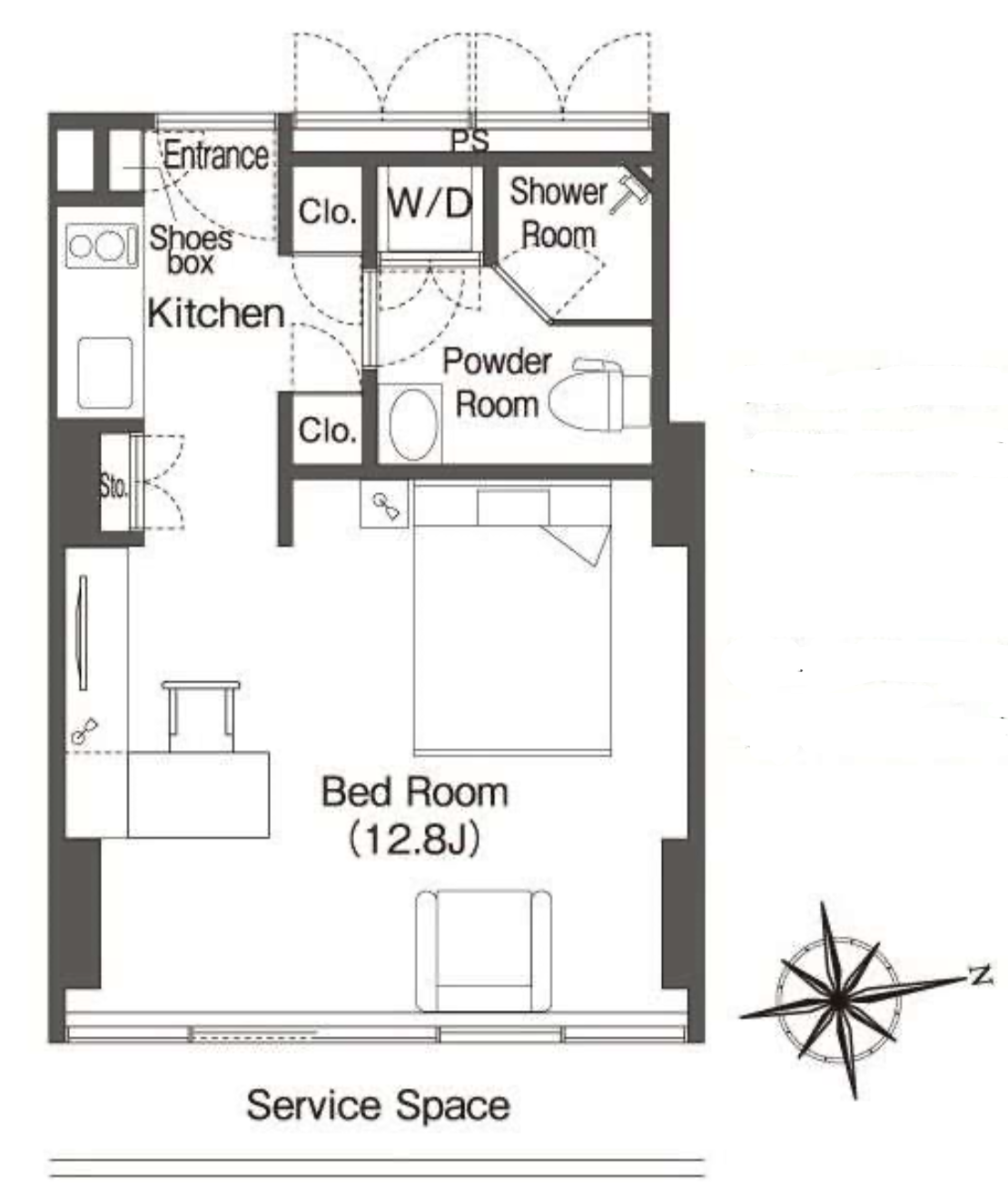 ウエリスアーバン品川タワー　1811号室　間取り