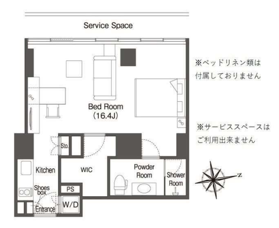 ウエリスアーバン品川タワー (旧：ビュロー品川)　1807号室　間取り