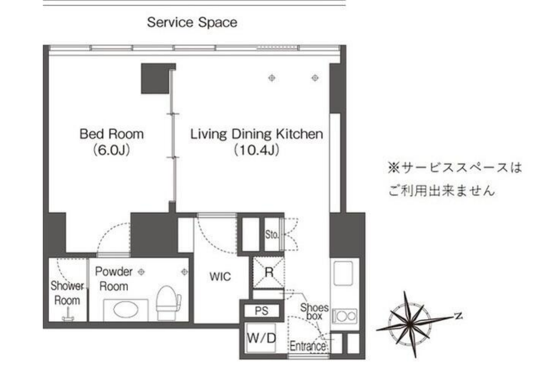 ウエリスアーバン品川タワー (旧：ビュロー品川)　1008号室　間取り