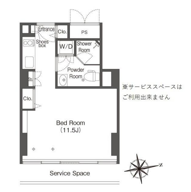 ウエリスアーバン品川タワー (旧：ビュロー品川)　1105号室　間取り