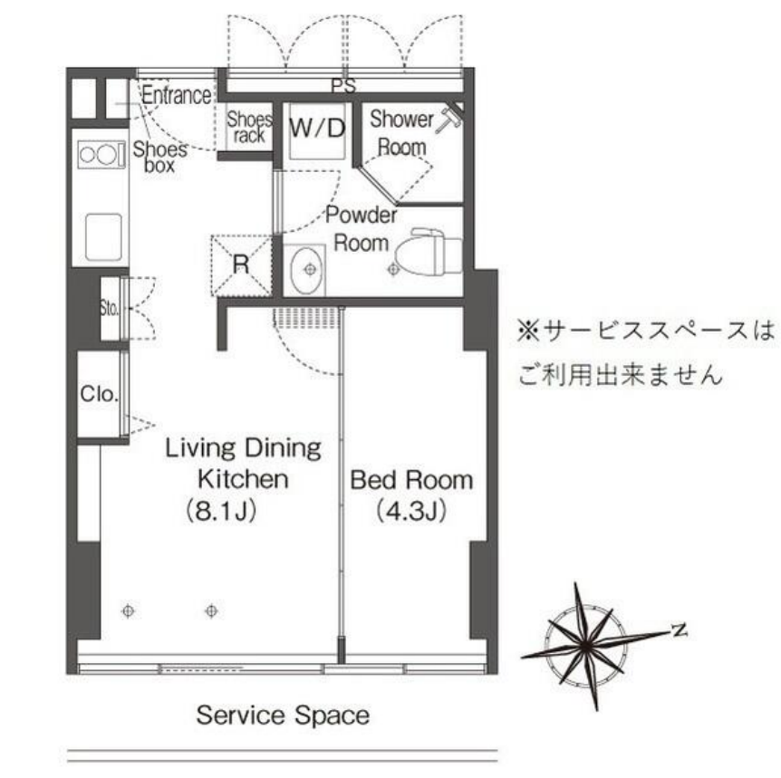 ウエリスアーバン品川タワー (旧：ビュロー品川)　1011号室　間取り