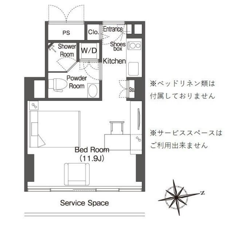 ウエリスアーバン品川タワー (旧：ビュロー品川)　1609号室　間取り