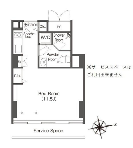 ウエリスアーバン品川タワー (旧：ビュロー品川)　1505号室　間取り