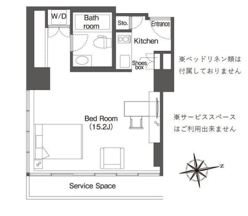 ウエリスアーバン品川タワー (旧：ビュロー品川)　1901号室　間取り