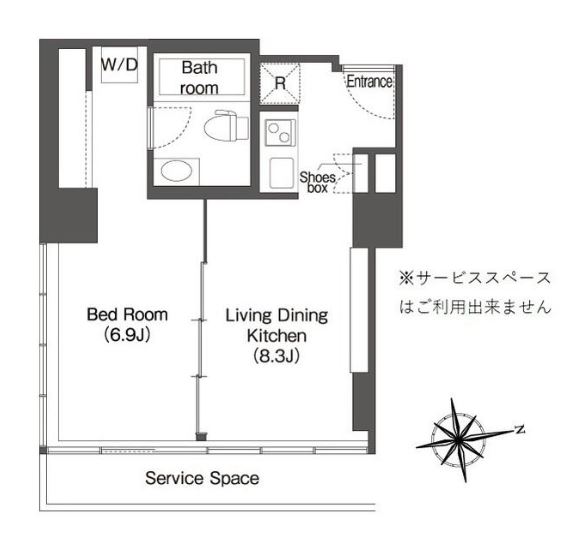ウエリスアーバン品川タワー (旧：ビュロー品川)　1401号室　間取り