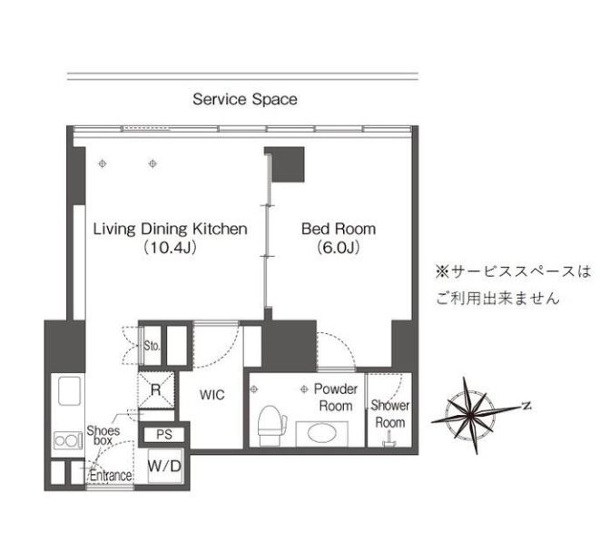 ウエリスアーバン品川タワー (旧：ビュロー品川)　1307号室　間取り