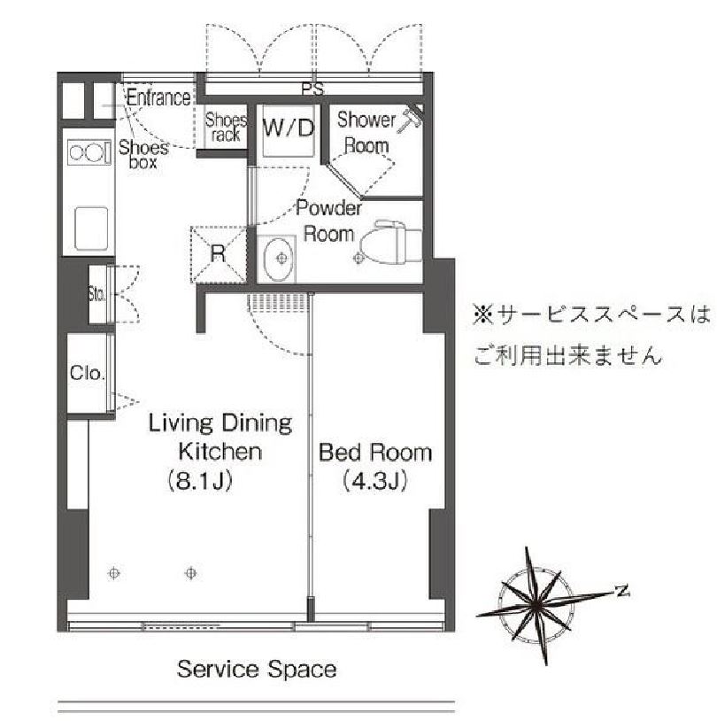 ウエリスアーバン品川タワー　1311号室　間取り