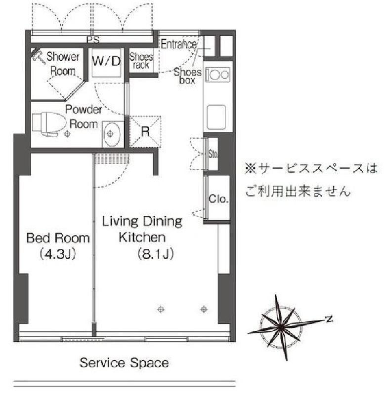 ウエリスアーバン品川タワー　1503号室　間取り