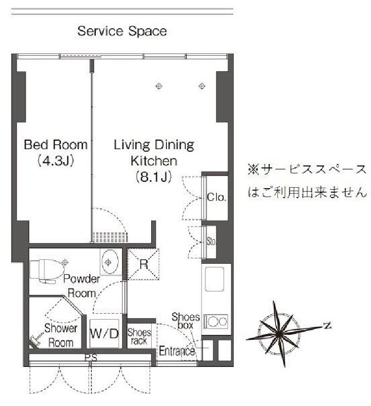 ウエリスアーバン品川タワー　2010号室　間取り
