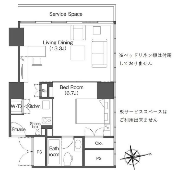 ウエリスアーバン品川タワー　1714号室　間取り