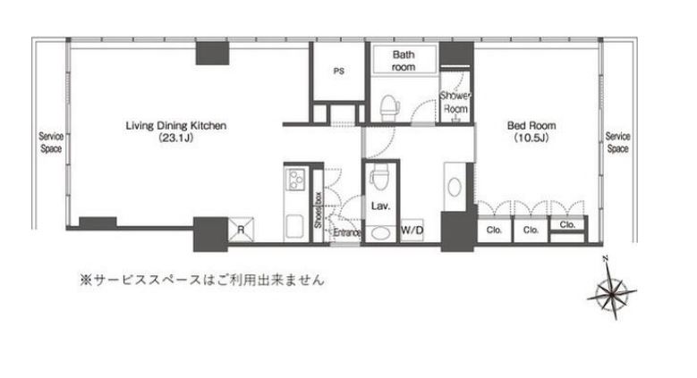 ウエリスアーバン品川タワー　2313号室　間取り