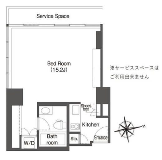 フロンティアレジデンスザタワー品川　1102号室　間取り
