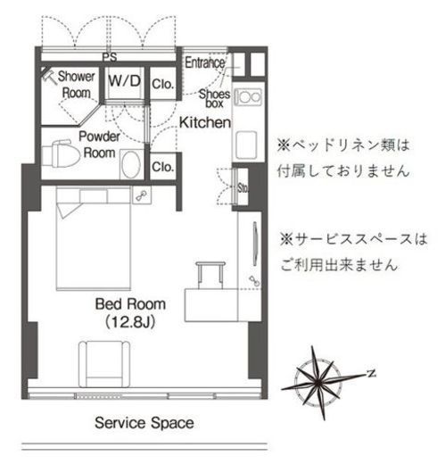 フロンティアレジデンスザタワー品川　1203号室　間取り