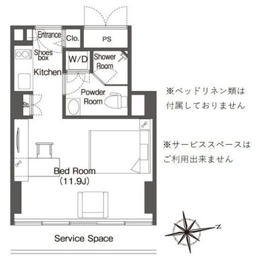 フロンティアレジデンスザタワー品川　1205号室　間取り