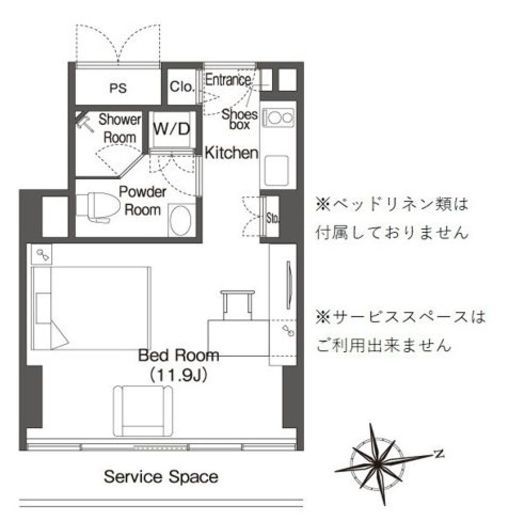 フロンティアレジデンスザタワー品川　1209号室　間取り