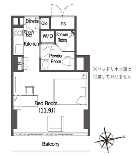 フロンティアレジデンスザタワー品川　1605号室　間取り