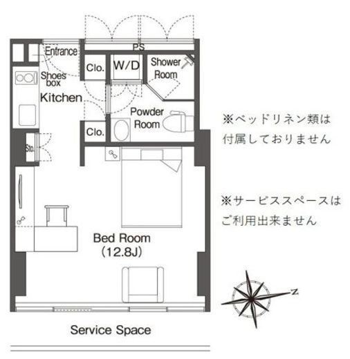 フロンティアレジデンスザタワー品川　1711号室　間取り