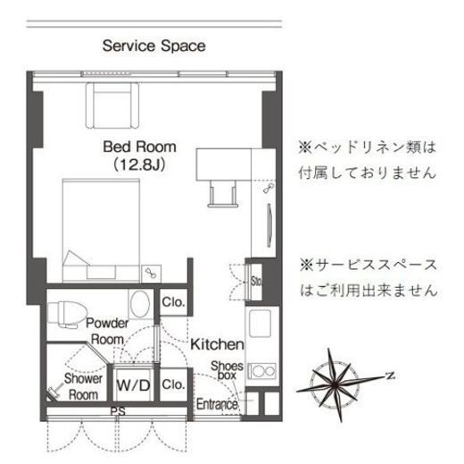 フロンティアレジデンスザタワー品川　1804号室　間取り