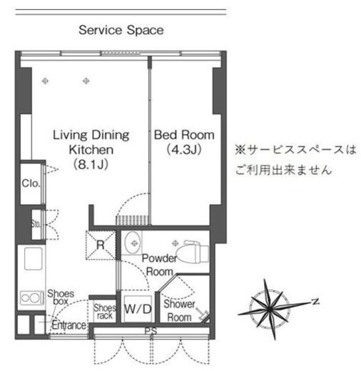 フロンティアレジデンスザタワー品川　2006号室　間取り