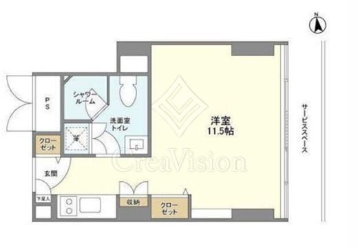 フロンティアレジデンスザタワー品川　2105号室　間取り