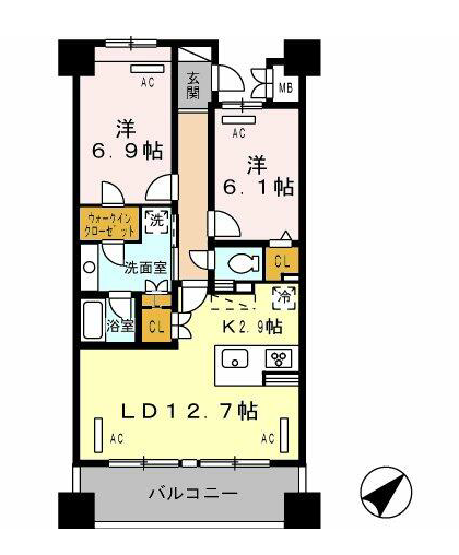ロイヤルパークス豊洲　510号室　間取り