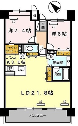 ロイヤルパークス豊洲　1402号室　間取り
