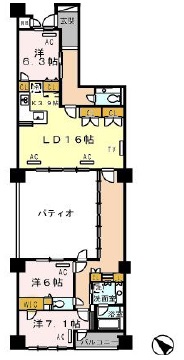 ロイヤルパークス豊洲　203号室　間取り