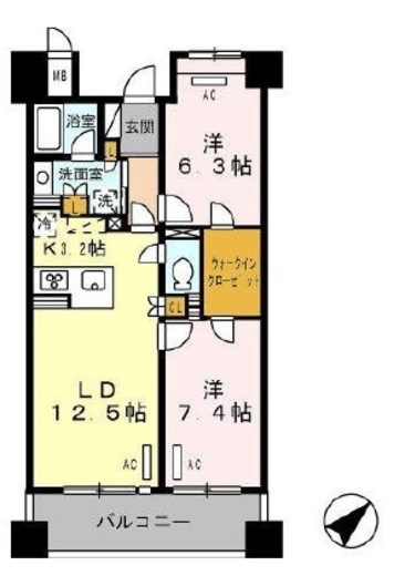 ロイヤルパークス豊洲　214号室　間取り