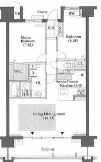ロイヤルパークス豊洲　804号室　間取り