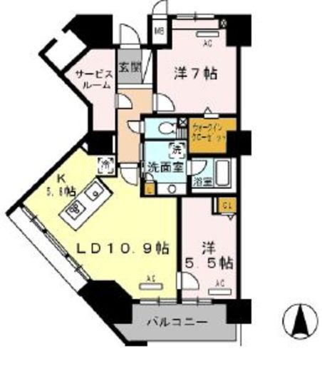 ロイヤルパークス豊洲　816号室　間取り