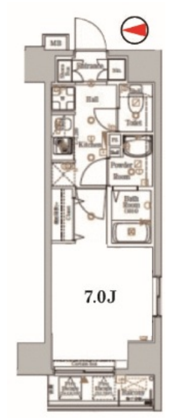 LOG銀座東　701号室　間取り